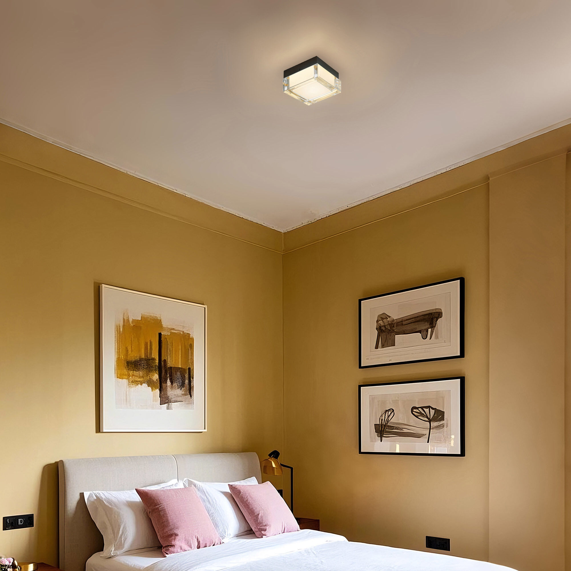 Box LED 5 inch Sand Black Outdoor Flush Mount